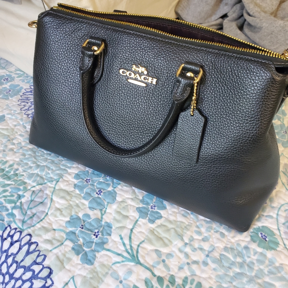 Coach Black Pebbled Leather Satchel